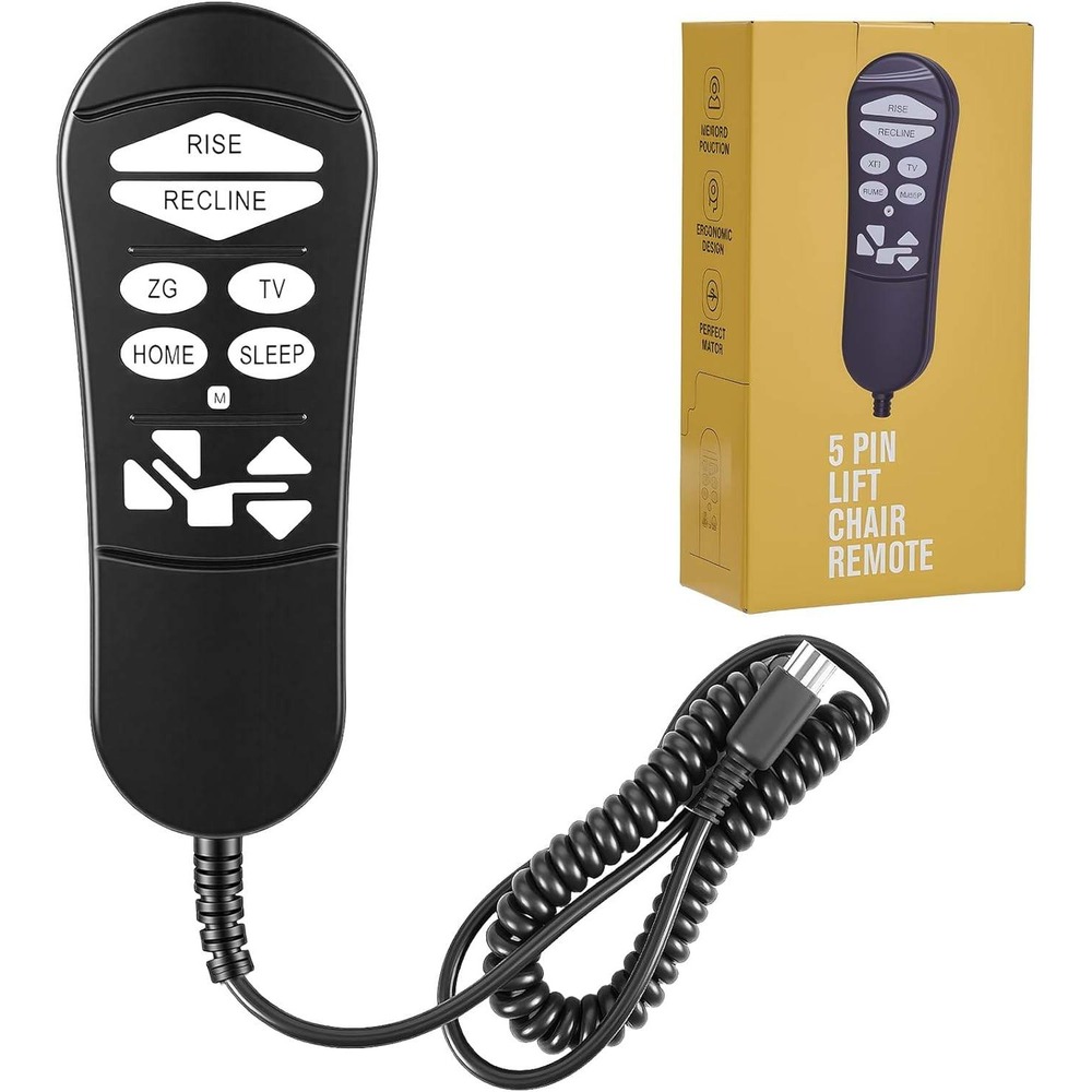 ComfyKit Zada-5 5-Pin Lift Chair Remote Replacement Compatible with Golden&Ultra